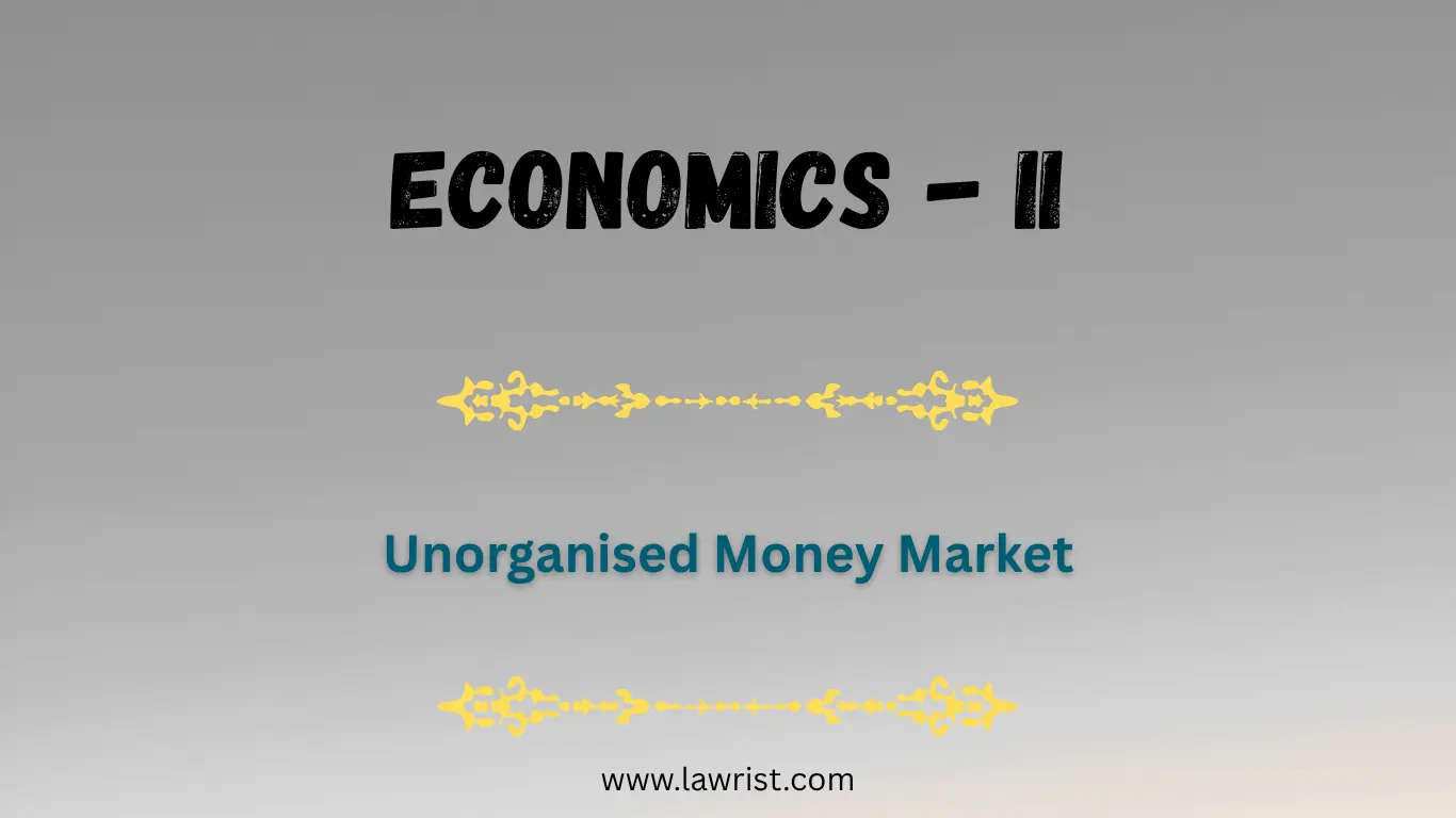 Unorganised Money Market | Economics